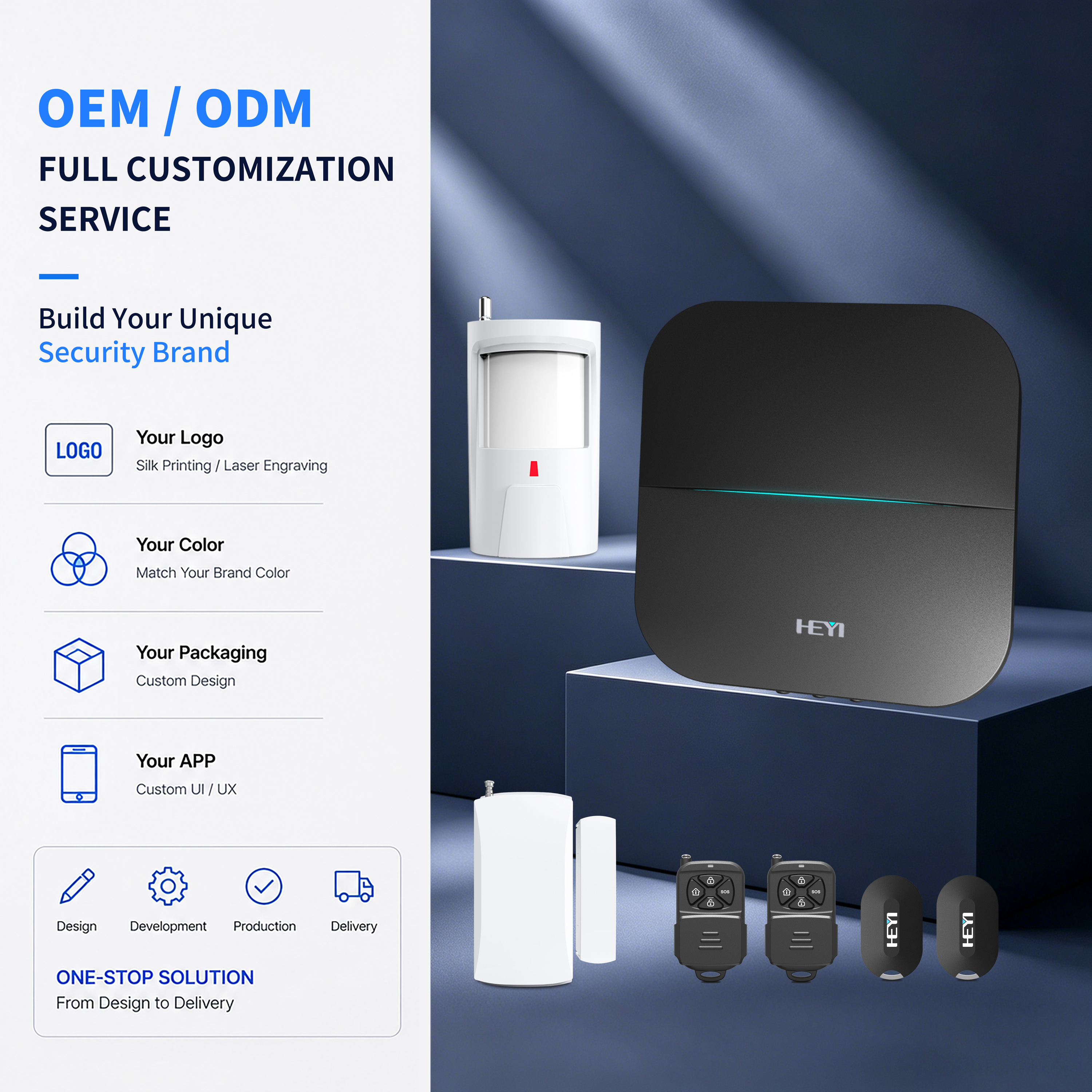 HEYI HY-W20 Smart Home Alarm Automation System Stable Wireless Home Automation Kit WiFi/WiFi GSM Network 8-Piece Remote · image 2