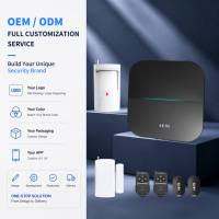 HEYI HY-W20 Sistema de Automatización de Alarma para el Hogar Inteligente, Kit de Automatización del Hogar Inalámbrico Estable, Red WiFi/WiFi GSM, Control Remoto de 8 Piezas