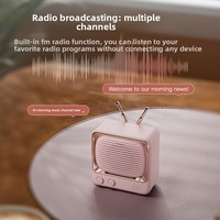 Radio FM Retro Lucu dengan Baterai 400mAh, Pemutar TF/MP3, Speaker Kecil Nirkabel