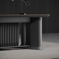 Escritorio de Oficina Ejecutivo Ergonómico, Convertible, Moderno y Minimalista, Color Negro, Combinación para Gerente/Director, Directo de Fábrica