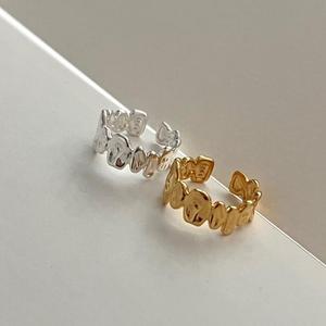 男性シンプルなデザインファッションオープン調節可能な手作りカップルリングシルバーカラー幾何学的なゴールド女性のための不規則なリング - Product Image 1