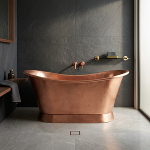 Baignoire autoportante ovale en cuivre à pieds de chaise, fabriquée à la main, en métal, pour salle de bain et hôtel - Product Image 4
