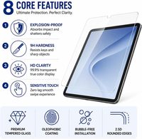 Verre trempé transparent HD de dureté 9H pour Lenovo ThinkTab X11 Gen 1/Legion Y700 Gen 5/Idea Tab Plus/Yoga Tab Protection d'écran