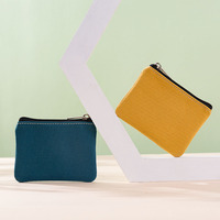 Grosir kustom kanvas katun uniseks dompet koin warna Solid tas ritsleting dengan fitur anti-maling dompet pendek tas hadiah