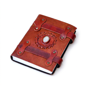 Diario de Cuero Genuino A5 con Papel Hecho a Mano con Borde Rústico, Agenda de Cuero Vintage, Cuaderno de Bocetos, Regalo al por Mayor - Product Image 3