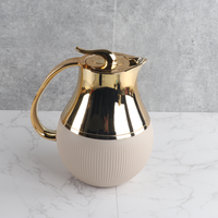 Cafetera árabe de 1L con cabezal dorado, termo de plástico, para té y café, gran oferta