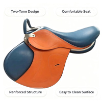 Selle de cheval de dressage de haute qualité en cuir de style anglais noir marron pour équipement équestre en gros