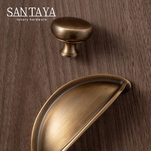 Santaya <strong>Antique</strong> Brass Solid T Bar Cabinet Minimalist Long Handles Bronze Kitchen Cabinet Pulls Dresser <strong>Drawer</strong> <strong>Knobs</strong> - Product Image 3