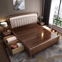 Lit double en bois massif, mobilier de chambre à coucher, cadre de lit blanc grand format avec matelas, mobilier de chambre à coucher grand format, vente chaude
