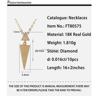 Design Triangle collier en or véritable 18k collier en diamant véritable bijoux pour femmes en gros or chinois