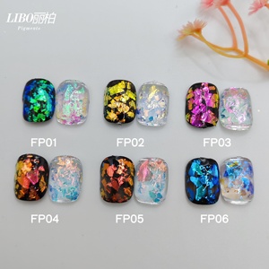 Poudre de paillettes opales pour nail art, effet caméléon ambre, 6 couleurs, très demandée - Product Image 1