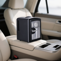 Mini réfrigérateur transparent en plastique pour voiture, maison, hôtel, double usage, 4L, électrique, noir et blanc, deux options de couleur pour le chaud et le froid