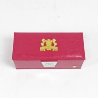 Boîte à parfum rigide en cuir PU texturé rouge avec insert en velours, logo personnalisé pour cadeau de parfum et emballage de collection de marque