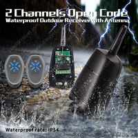 Receptor Universal de Dos Canales DC/AC 9V~24V, Impermeable IP54, Largo Alcance, con Antena, Controlador, Interruptores para Puertas
