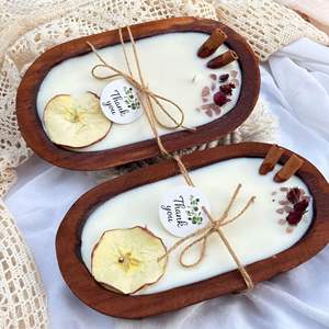 Vela de Cera de Soja LANJO con Aroma a Frutas y Flores, Estilo Rústico, Navideña, Hecha a Mano, Aromaterapia, Larga Duración, Natural y Orgánica - Product Image 1