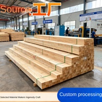 Source Factory Processes High Quality Pine Timber Squares for Construction Use Specialized Engineering Boards Supporting