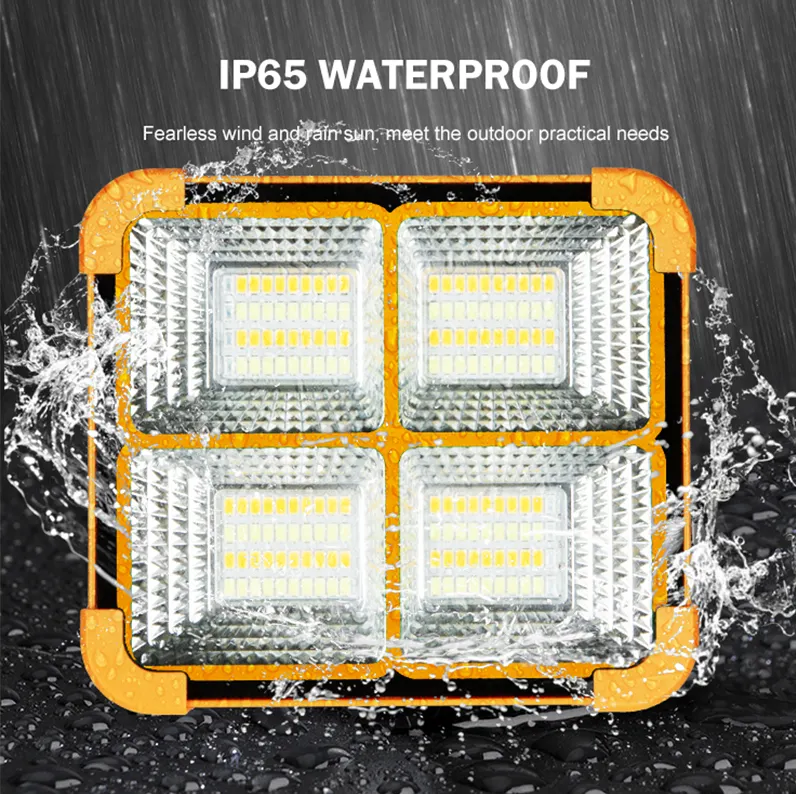 HUAPAI New Arrival Portable Floodlight Rechargeable Outdoor LED Projector Lamp IP65 100W 200w Solar Flood Light