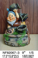 Fontaine d'eau de table décorative électrique d'intérieur en résine, motif animal gnome, produit artisanal à commande manuelle