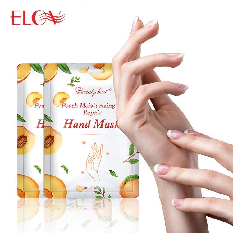 Wholesale Natural Organic Peach Peeling Hand Mask Gloves Skin Hand Care Moisturizing Exfoliating Repairing Hand Mask