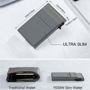 XDH1889 Top Seller Men Aluminum <b>Metal</b> Slim Minimalist Slim Credit Card Holder Front Pocket Automatic Pop up <b>Wallet</b> for Gifts - Product Image 4