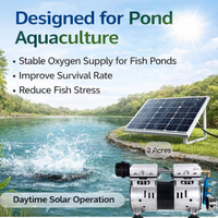 Nouveau Moteur d'aération solaire 24V sans huile haute puissance 500W pour bassins, garantie 2 ans, pour bassins de poissons jusqu'à 2 acres