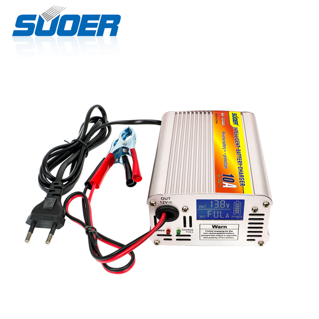 Suoer MA-1210AS-SX Three Phase Electric DC Intelligent Battery Charger 10A 12V Universal with Digital Display