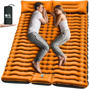 Double Sleeping Pad Self Inflating Sleeping Mat For 2 Person With Pillow Built-in Foot Pump Inflatable Sleeping Mat