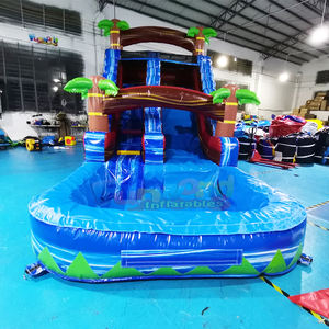 Equipo de juegos acuáticos inflables para patio trasero, tobogán acuático tropical con piscina, castillo inflable para niños, brincolín. - Product Image 2