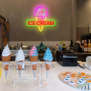Colorful ice cream LED neon <b>light</b> transparent acrylic <b>board</b> hanging indoor ambient <b>light</b> shop entrance indicator sign billboard - Product Image 6