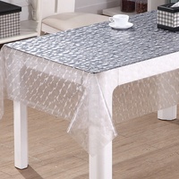 Film de protection de table en PVC tissé floral de luxe moderne, résistant à la chaleur, imperméable, anti-huile, transparent, en rouleau - Nacré