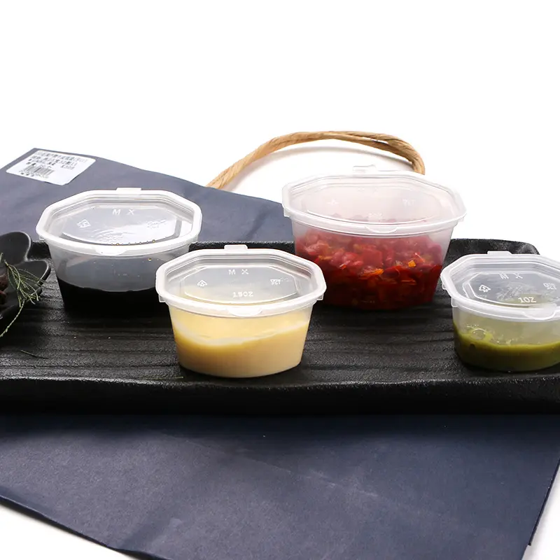 Contenitore per alimenti monouso in plastica pp tazza per salsa con varie specifiche