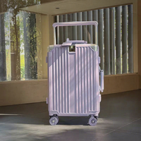 Valise à roulettes large en gros d'usine, bagage à cadre en aluminium, sac de voyage avec roulettes amovibles et poignée confortable