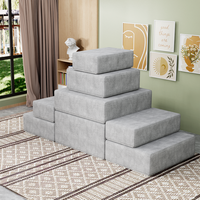 Ensemble de canapés modulaires Saien 12 pièces en mousse haute densité et tissu sous vide, design moderne, housse amovible pour hôtels et centres commerciaux