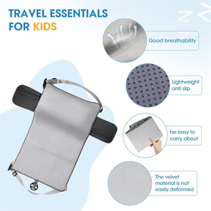 Cama de viaje portátil para niños pequeños, extensor de asiento de avión para niños, asiento de viaje, reposapiés inflable para avión - Product Image 6