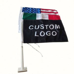 Drapeau de voiture personnalisé noir et rouge, style américain, à suspendre, pour accessoires diplomatiques - Product Image 1