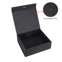 Custom Logo Magnet Rigid Box Packing Ready to Ship Personal Large Black Luxury Ribbon Paper Box With Magnetic Closure Gift Box