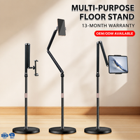 Support de tablette en métal pour sol, rotation à 360° °   Base lestée universelle rotative et réglable en hauteur (0,6-1,5 m), 4,2 kg, pour studio, salle de sport, bureau, OEM, vente en gros