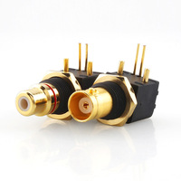 Connecteurs Électriques Femelles YYTCG HIFI Plaqués Or, Boîtier Rond en Cuivre, Prises RCA BNC, Bornes de Liaison pour Amplificateur et Haut-parleur