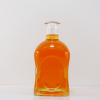 Bouteilles de verre à vodka et whisky vides, carrées, à large ouverture, élégantes, gracieuses, mignonnes, en cristal blanc, 700 ml et 500 ml, vente chaude
