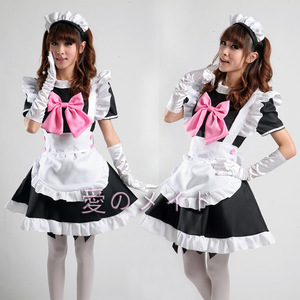 Maid Costume Black Polyester Anime Cosplay Outfit For Women Game Role Playing Spring 2025 - Product Image 1
