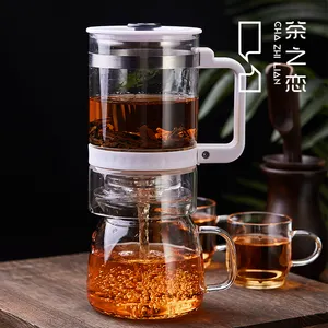 Chazhilian निजी लेबल ग्लास चायदानी हटाने योग्य स्टेनलेस स्टील झरनी चाय निर्माता कुंग फू ग्लास चाय चायदानी सेट