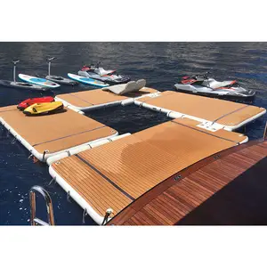 Nova chegada Grande Plataforma Lago Tapete deck placa de pá inflável Portátil doca flutuante plataforma Pad para Barcos lago sup jet ski