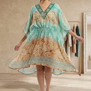 New Indian Boho Floral Silk <b>Dress</b> Women Breathable Available Big Size Casual <b>Wedding</b> Spring <b>Hippie</b> - Product Image 2