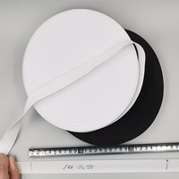 Bande élastique en polyester certifiée OEKO-TEX CQ, 10 mm-70 mm, blanche et noire, vente en gros, bandes élastiques tricotées personnalisées pour vêtements