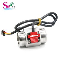 Capteur de débit de liquide en acier inoxydable DIJIANG 1 pouce, signal d'impulsion NPN, connexion filetée, DC5V, plage de détection 2-50L/min, usage industriel