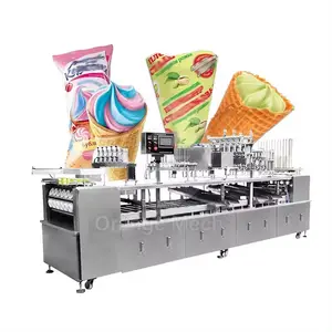 ORME Máquina de enchimento e selagem de cone de sorvete com 4 pistas totalmente automática linha de máquina