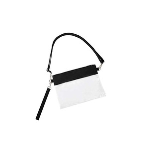 Bolso de mano de moda con diseño de patchwork de PVC, neceser transparente con correa para el hombro, bolsa de almacenamiento de cosméticos - Product Image 5