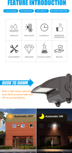 Lampada da Parete LED 80-120 Watt Disponibile negli USA, per Illuminazione Giardino, Garage, Hotel, Garanzia di 5 Anni - Product Image 3