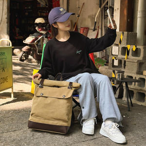 Sac à dos de randonnée vintage décontracté personnalisé pour les voyages en plein air, sac à dos en toile cirée, sac à dos pour hommes - Product Image 5