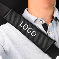 Housse de ceinture de sécurité de voiture en cuir texturé fibre de carbone, rembourrage doux pour épaule, pour un confort de conduite - Compatible avec BMW Toyota